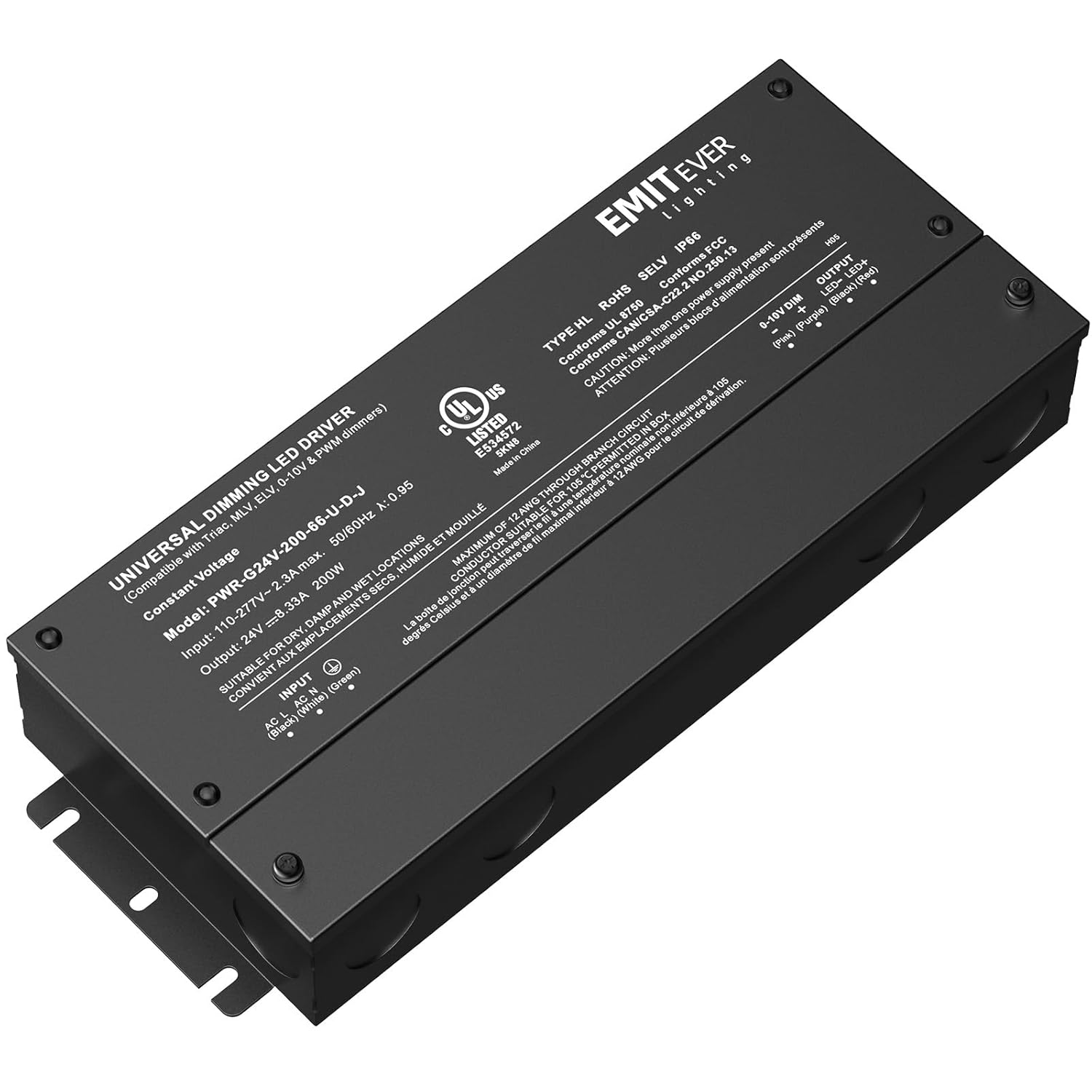 EMITEVER Dimmable Led Driver: 200W Waterproof Transformer