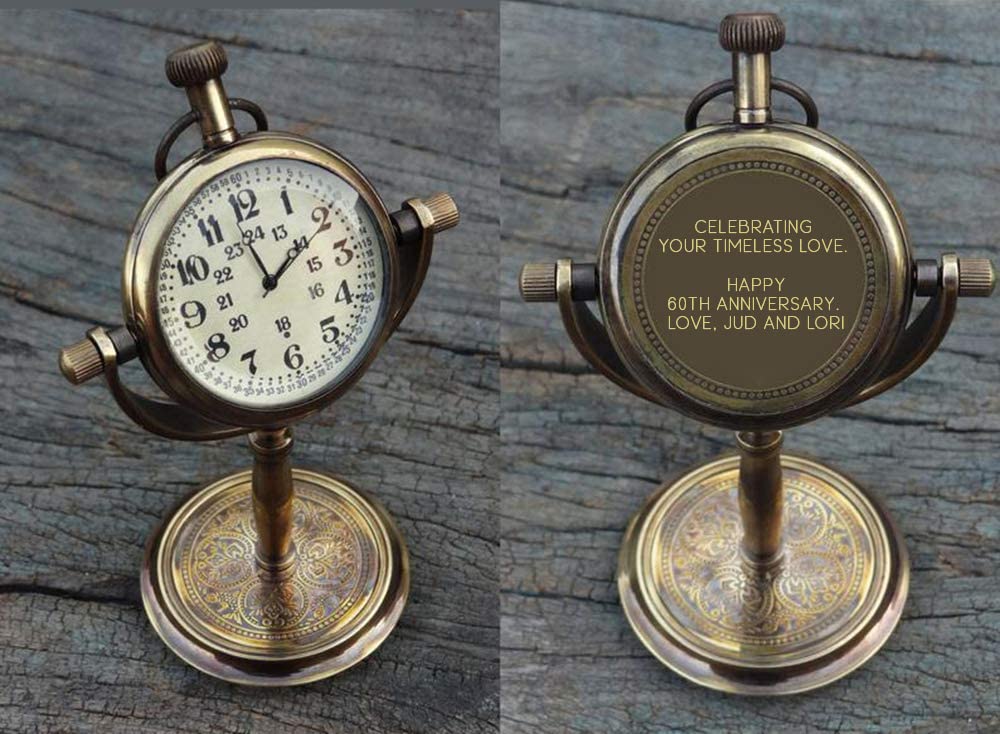 PORTHO Custom Antique Desk Clock - Unique Gift for Loved Ones