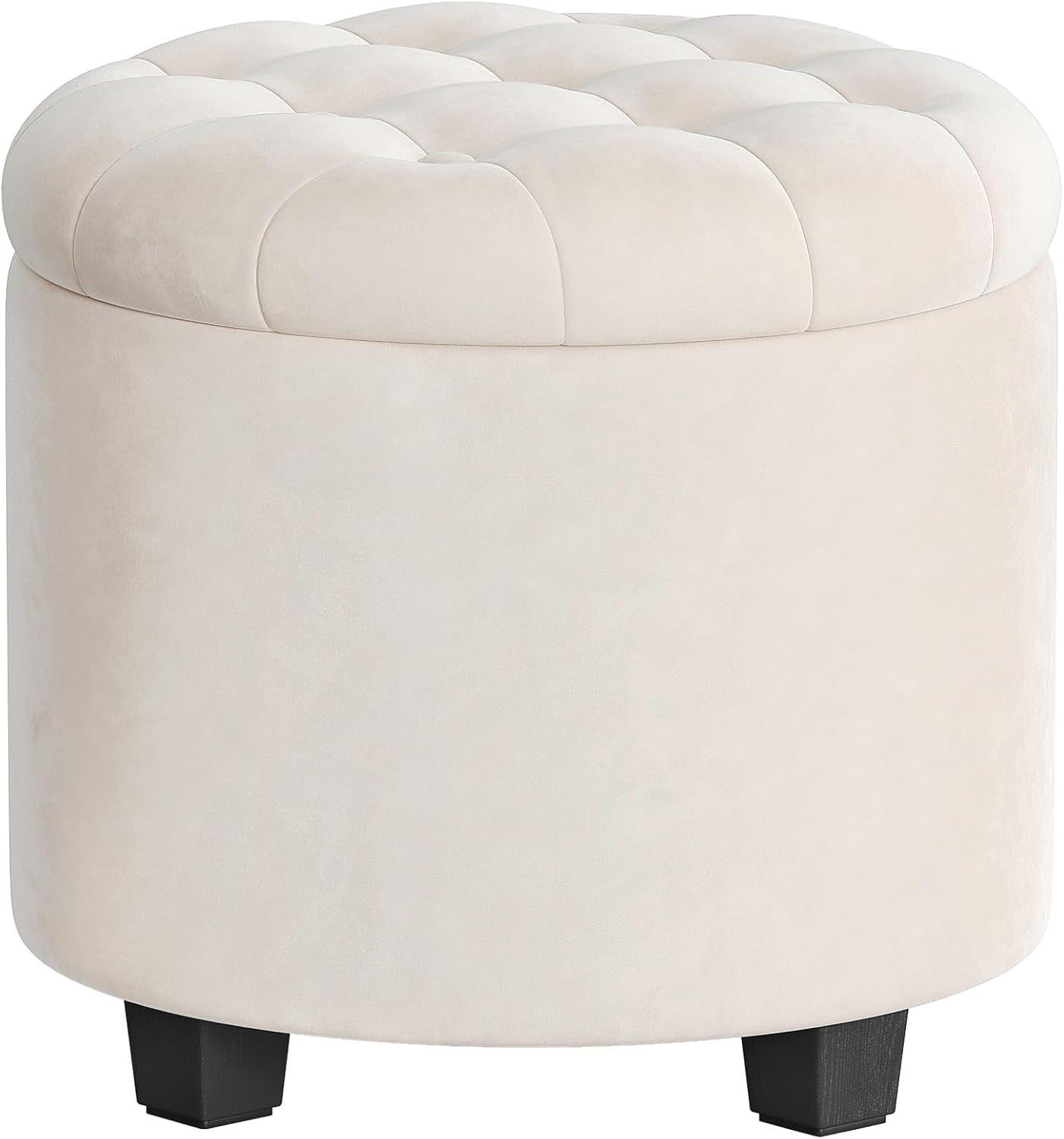 SONGMICS Round Ottoman with Storage for Living Room and Bedroom