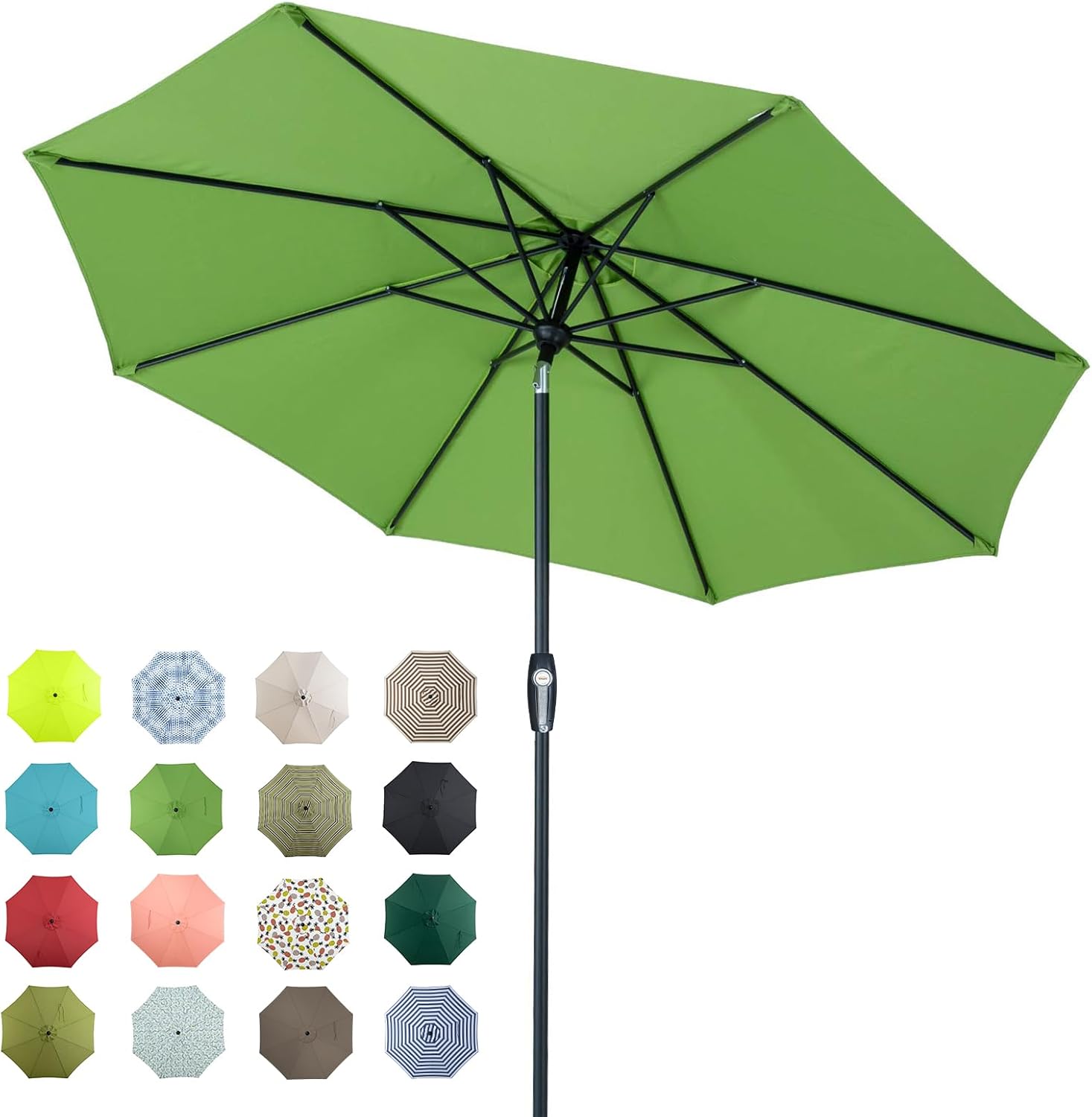 Tempera Patio Market Outdoor Table Umbrella with Auto Tilt