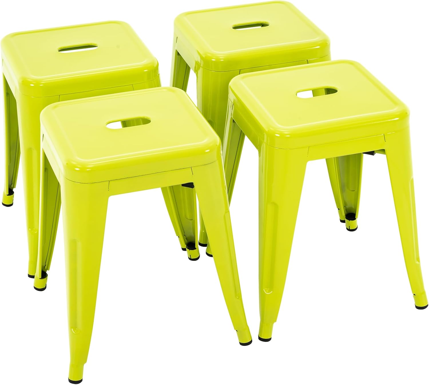 Brage Living 18 Inch Industrial Metal Stools Set of 4 for Dining
