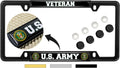 U.S. Army Veteran Domed Thin Top 4-Hole License Plate Frame - Custom