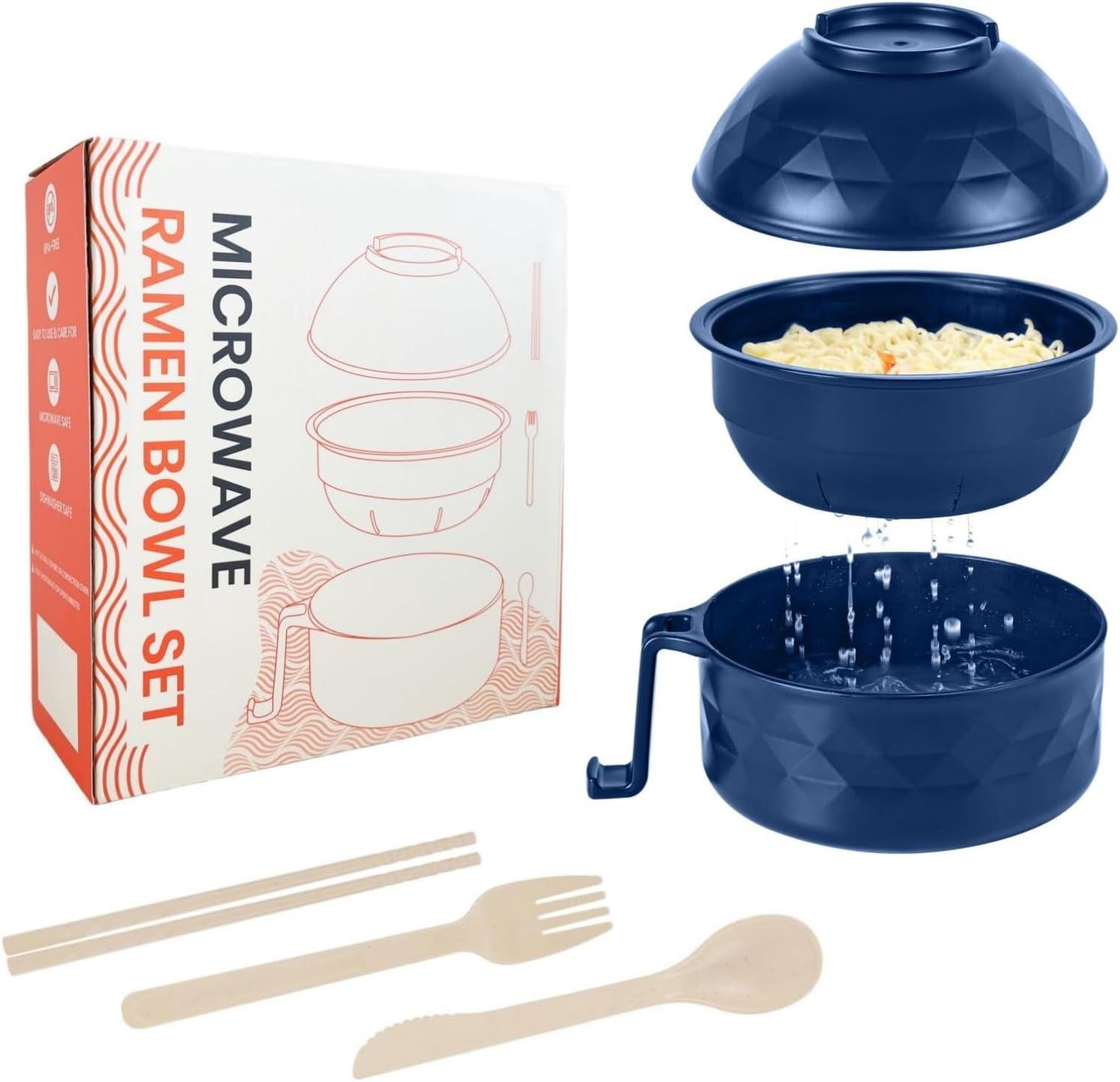 BPA-Free Microwave Ramen Bowl Set - College Dorm Room Must-Have! 