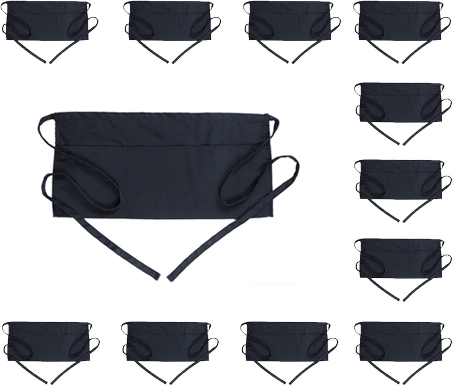 BOHARERS Waist Apron with 3 Pockets for Servers and Waitstaff