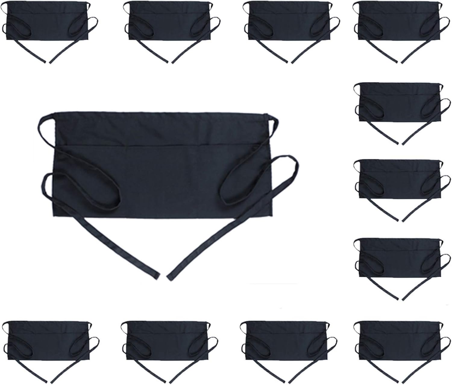 BOHARERS Waist Apron with 3 Pockets for Servers and Waitstaff