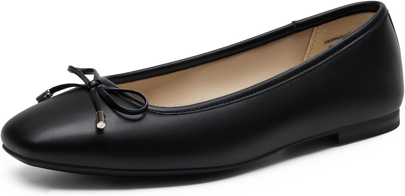 DREAM PAIRS Women's Comfortable Square Toe Ballet Flats