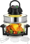 NutriChef 18Qt Air Fryer - Best Cooking Results with Glass Bowl