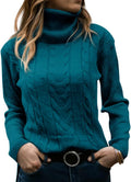 Womens Turtleneck Cable Knit Sweater - Slim Fit Cozy Layer