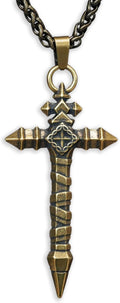 Brass Vampire Killer Combat Cross Necklace Pendant - Handmade Solid