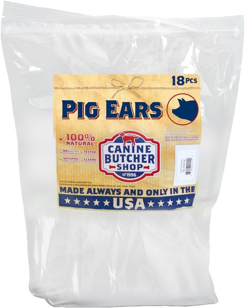Natural Dog Treats - Jumbo USA Pig Ears for Aggressive Chewers