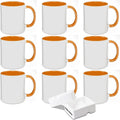 SUBLOVER 9-Pack 11oz Sublimation Mugs - Color Inner and Handle