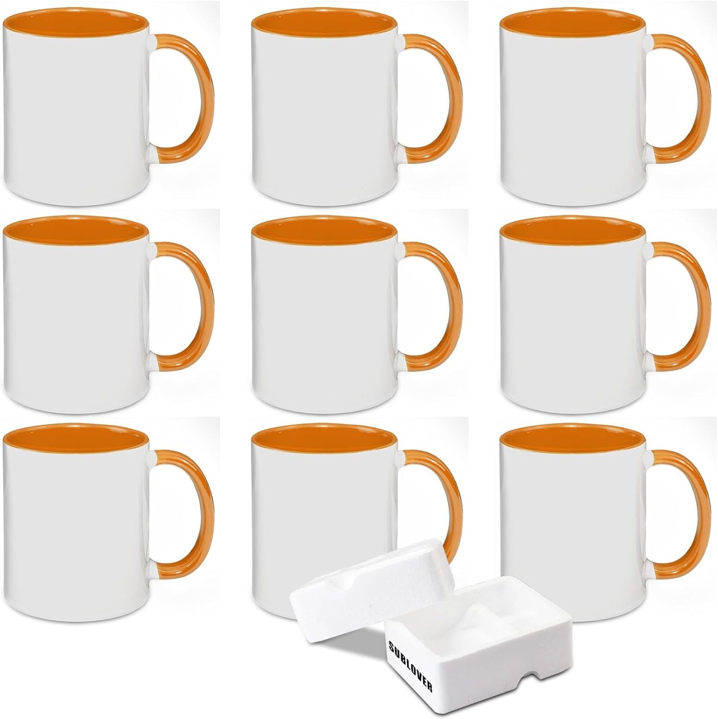 Set of 9 Sublimation Blanks Ceramic Coffee Mugs for Press