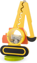Wooden Excavator Piggy Bank for Kids - Clear Belly Savings Toy