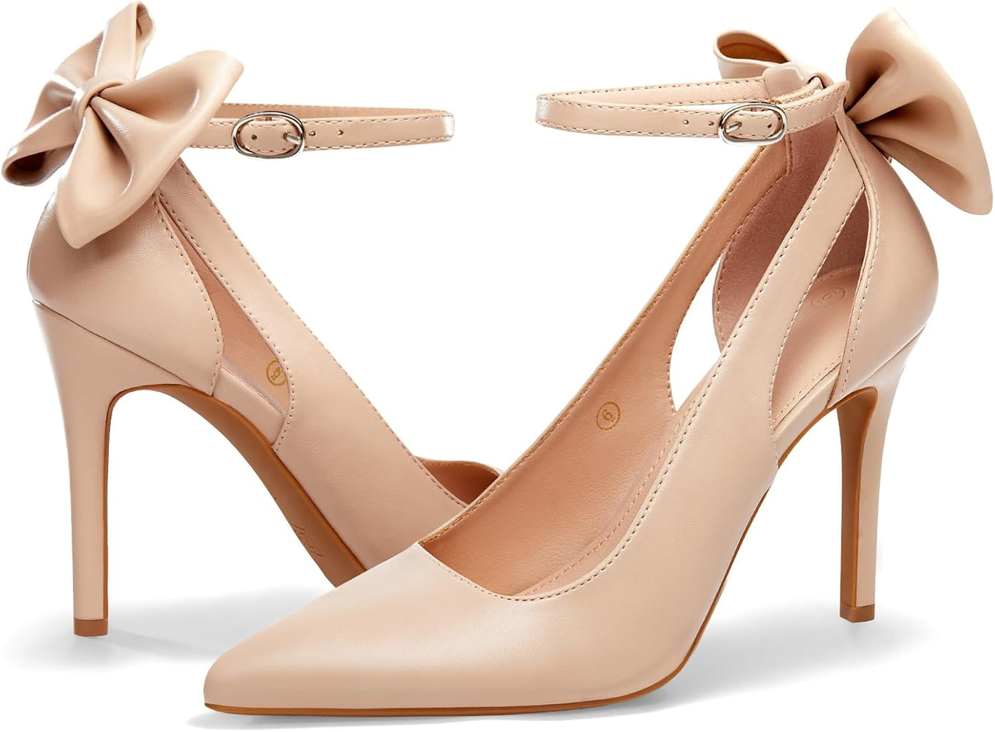 PiePieBuy Women's Pointed Toe High Heels Ankle Strap Pumps
