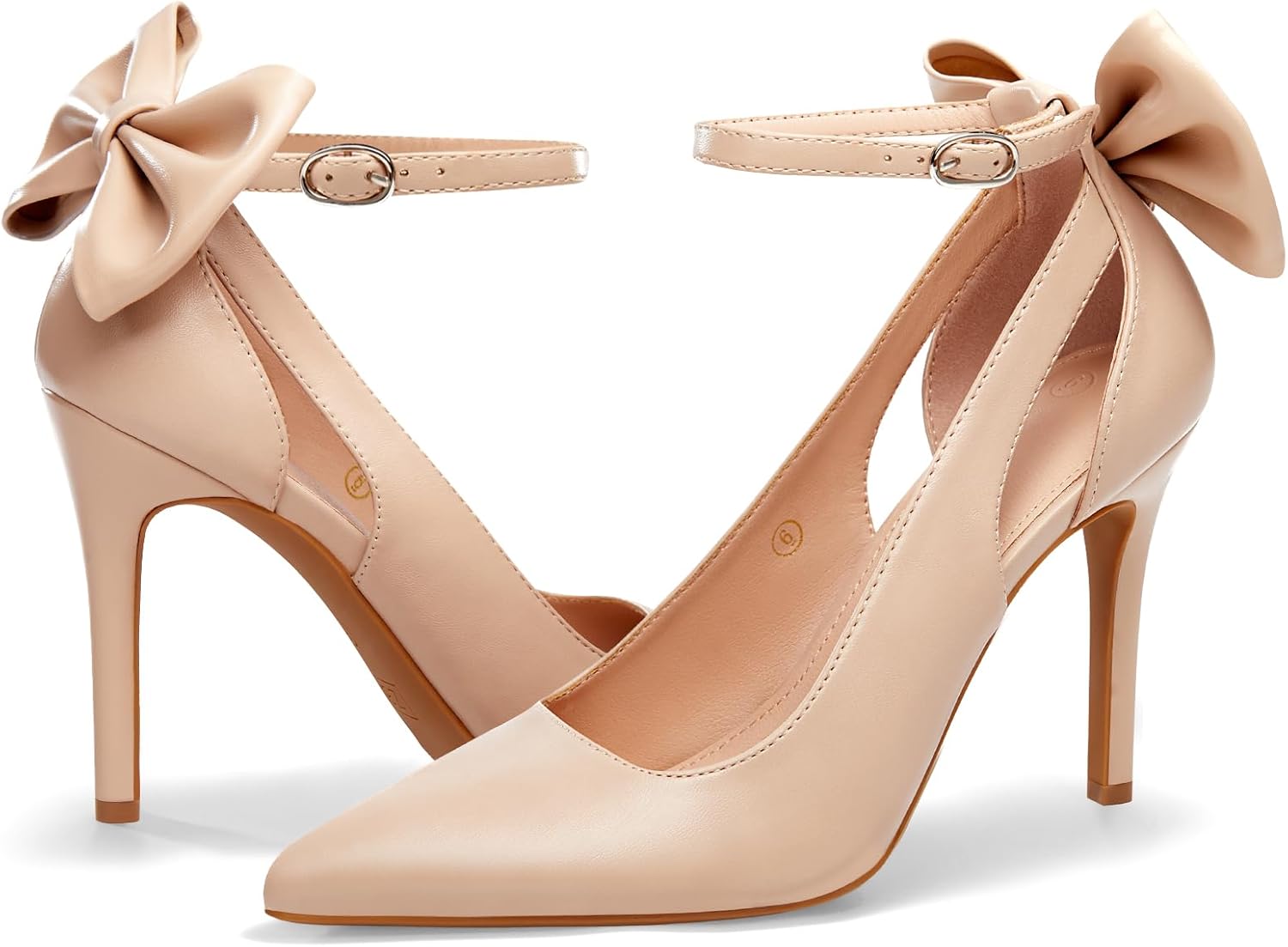 PiePieBuy Women's Pointed Toe High Heels Ankle Strap Pumps