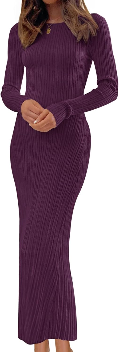 Stylish Long Sleeve Bodycon Sweater Dress for Fall and Winter