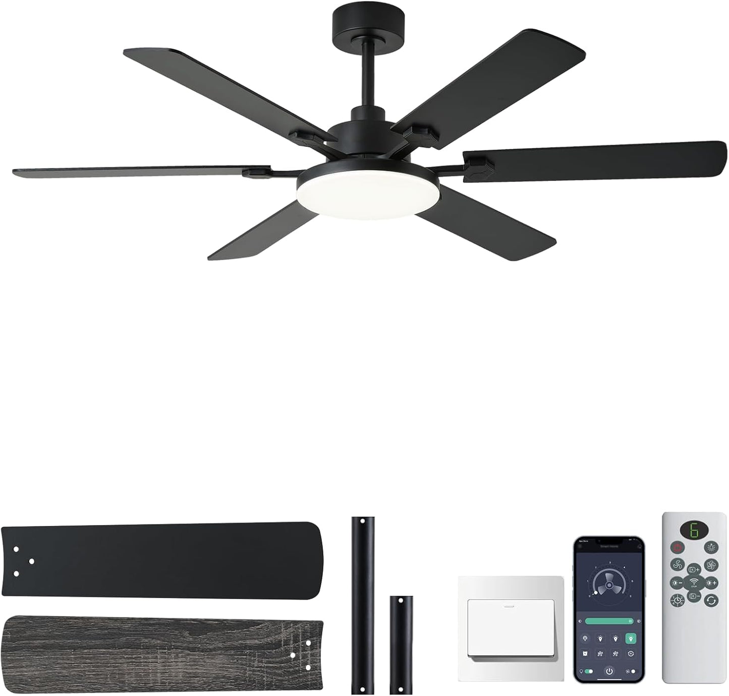 56 Inch Ceiling Fan with Lights and Remote Control for Comfort