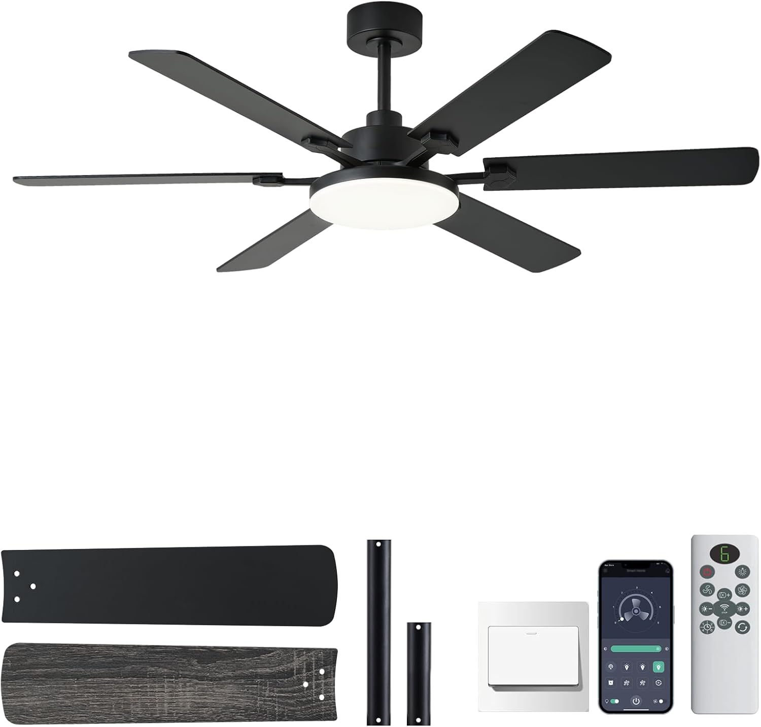 56 Inch Ceiling Fan with Lights and Remote Control for Comfort
