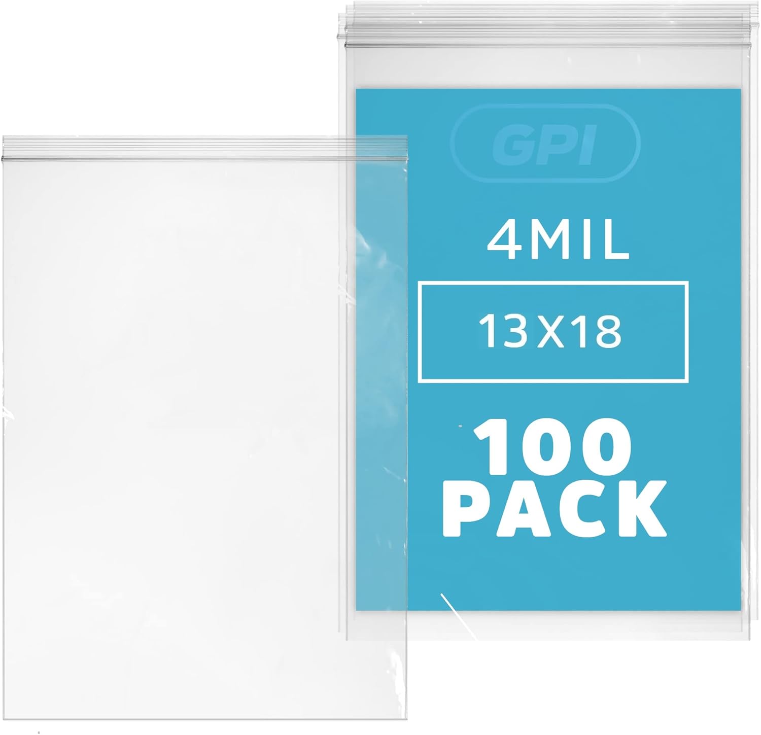 GPI Extra Large Reclosable Zip Bags - Heavy-Duty 4 Mil Pack