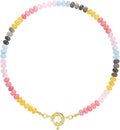 KissYan Beaded Gemstone Choker Necklace - Colorful Boho Summer Style