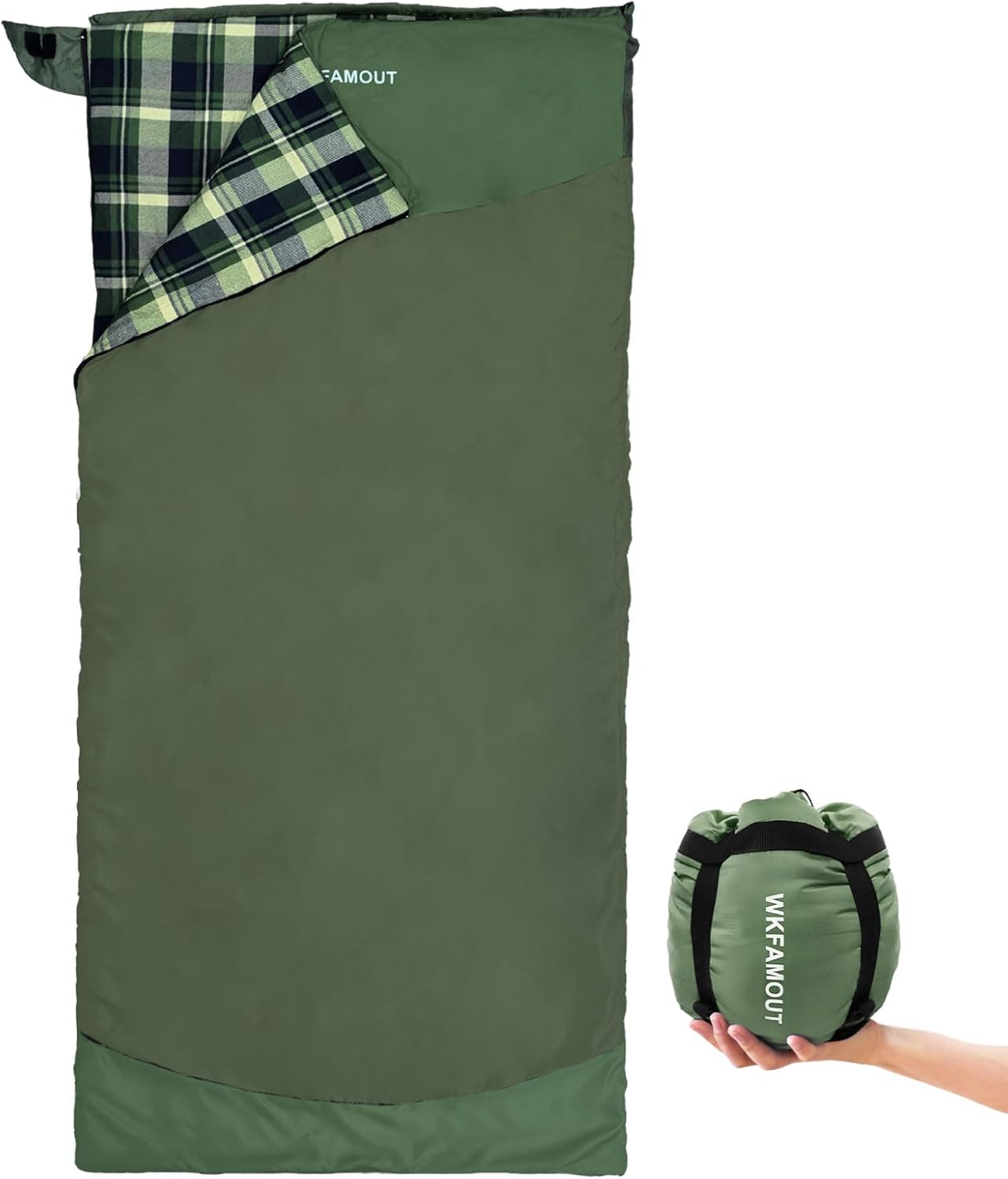 Lightweight Backpacking Flannel Sleeping Bag for Warm Weather