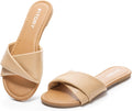 Women's Flat Leather Slides Size 6-11 - Summer Comfort