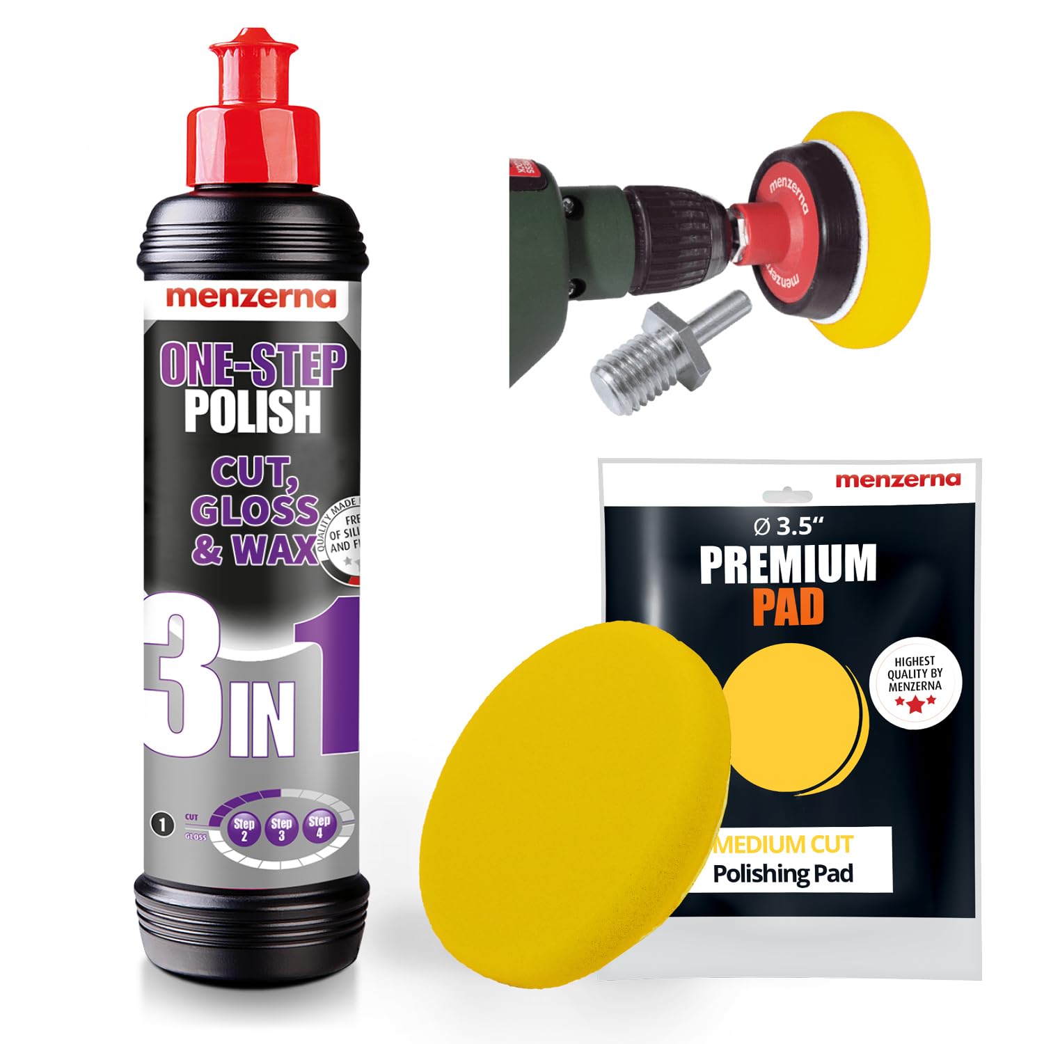 Menzerna 3in1 Polishing Set for Ultimate Car Shine