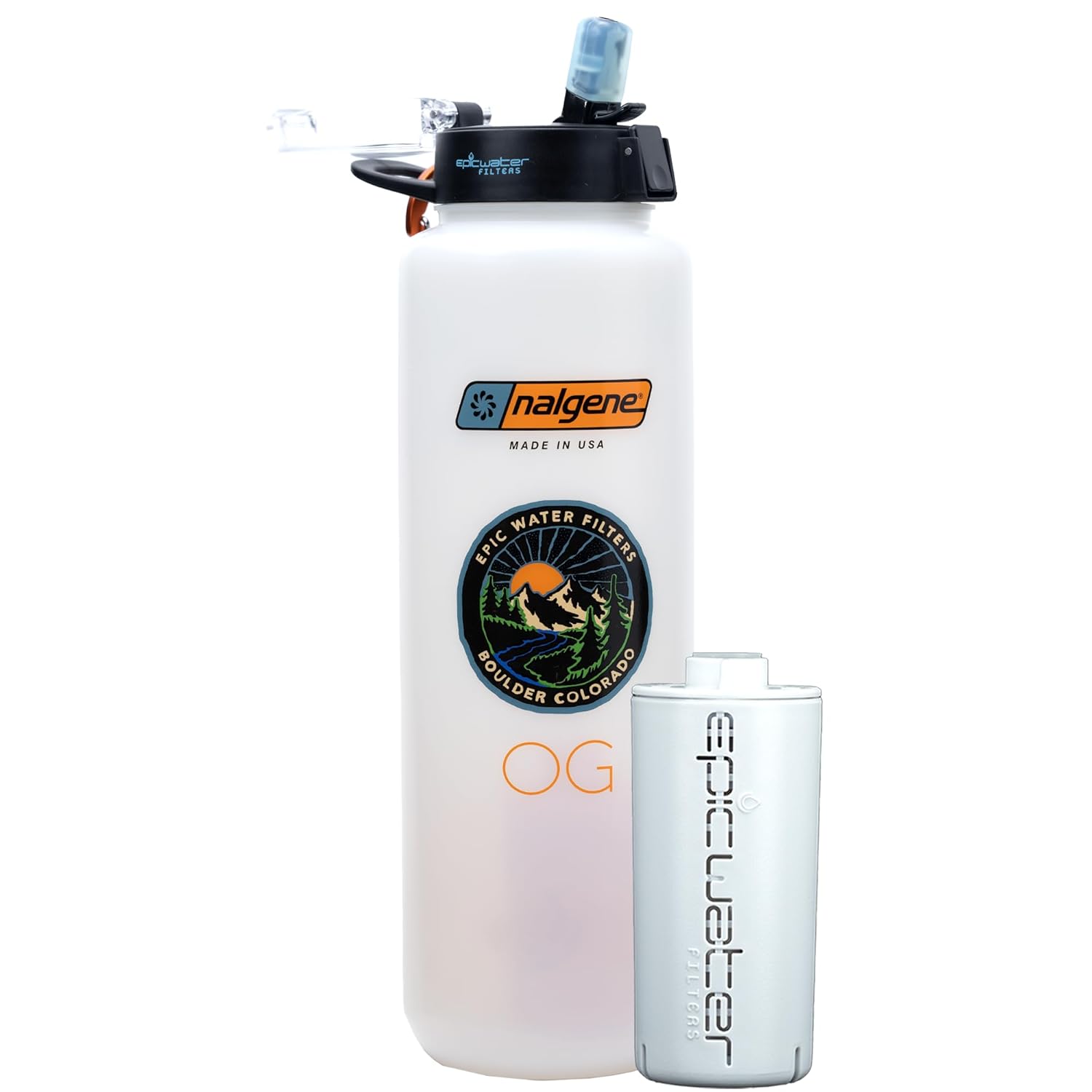 Epic Water Filters Nalgene OG Water Bottle with Dual Filter Power