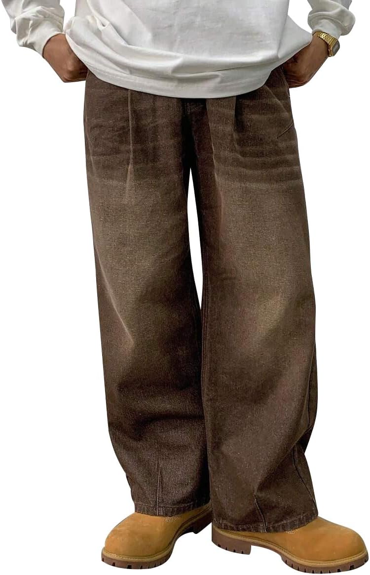 HUNGSON Baggy Jeans for Men Women Y2k Vintage Wide Leg Denim