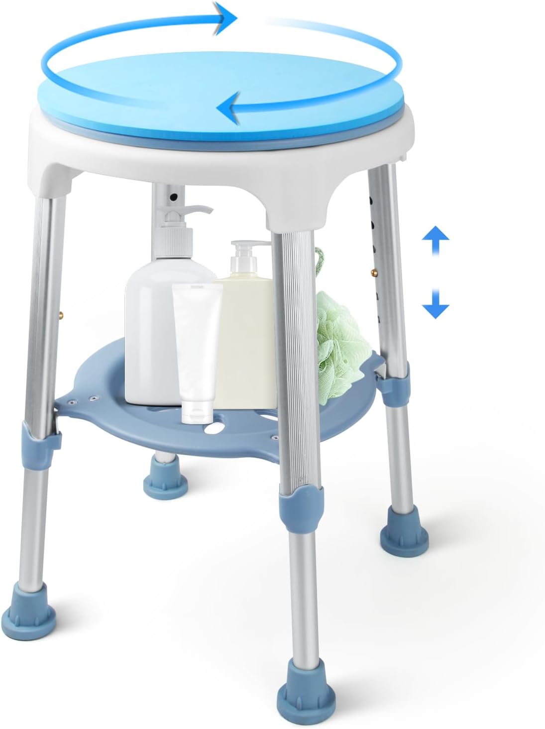 Adjustable Anti-Slip Shower Stool for Safety