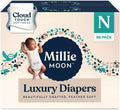 Millie Moon Luxury Diapers Newborn (96ct) - Gentle, 12hr Protection