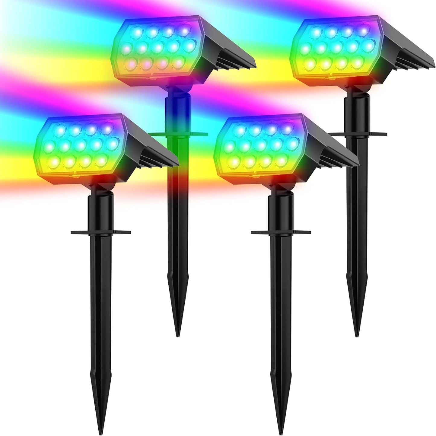 Solar Spot Lights Outdoor Color Changing for Garden and Yard
