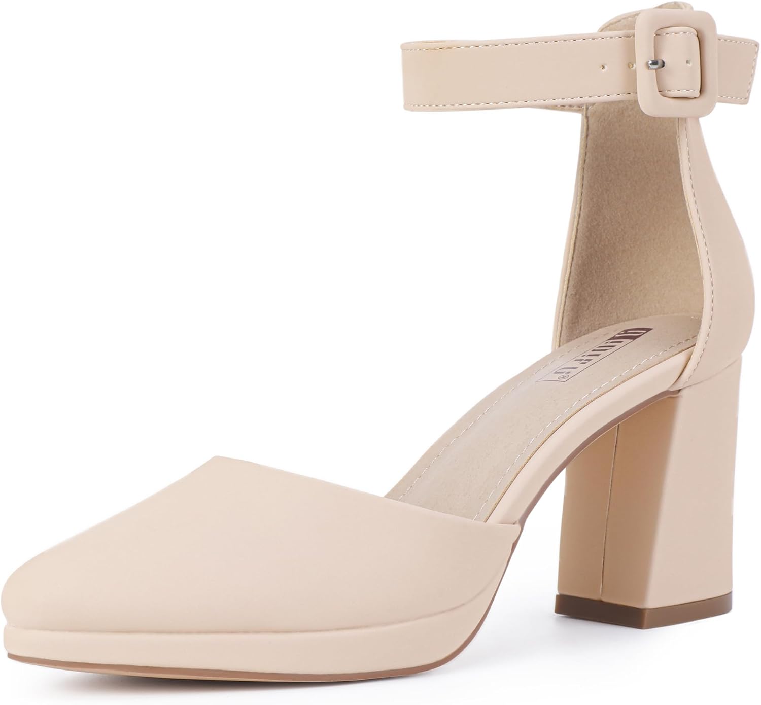 IDIFU Womens Closed Toe Heels Chunky Block Platform Pumps