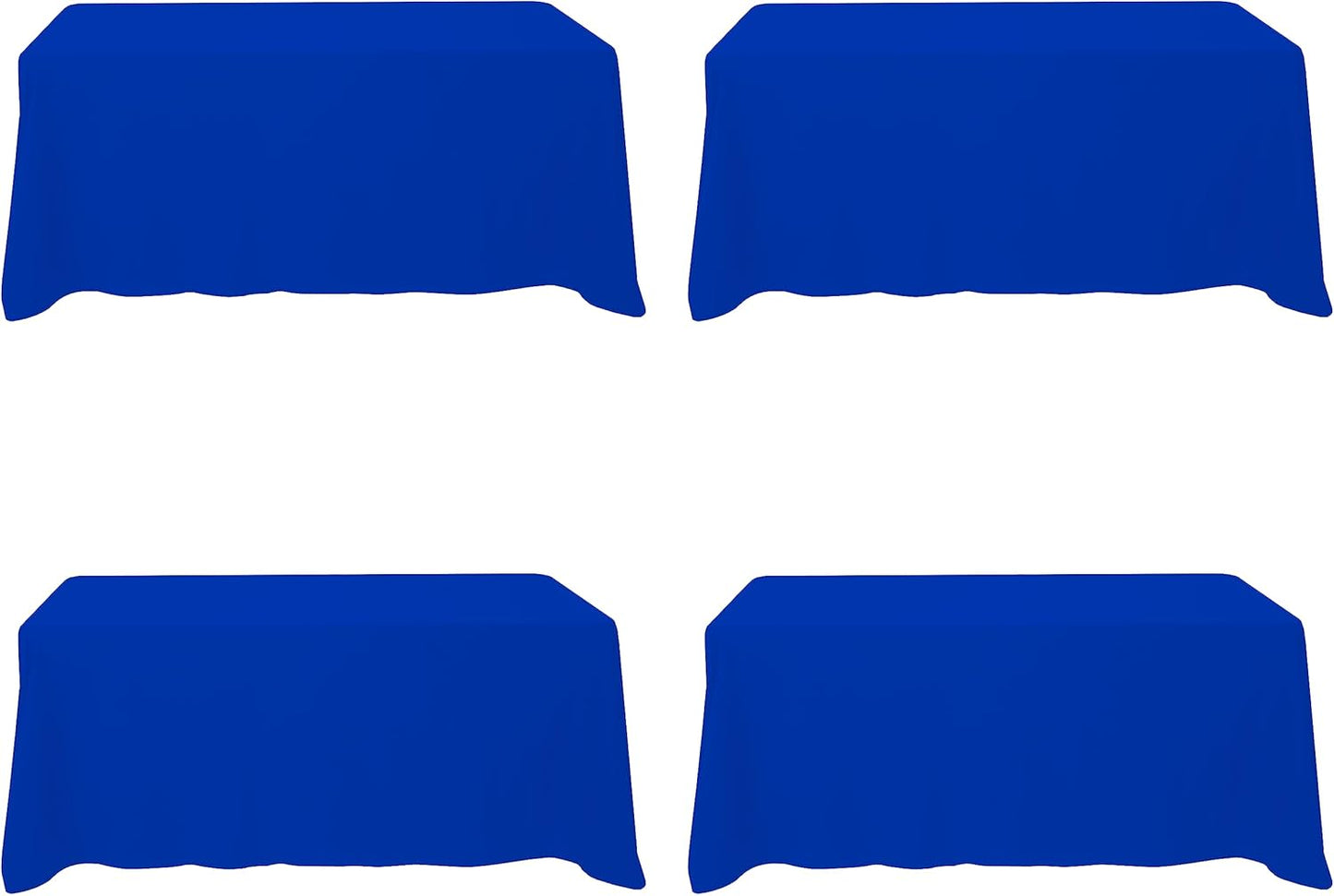 Royal Blue Tablecloths for 6 Foot Rectangle Tables - 4 Pack