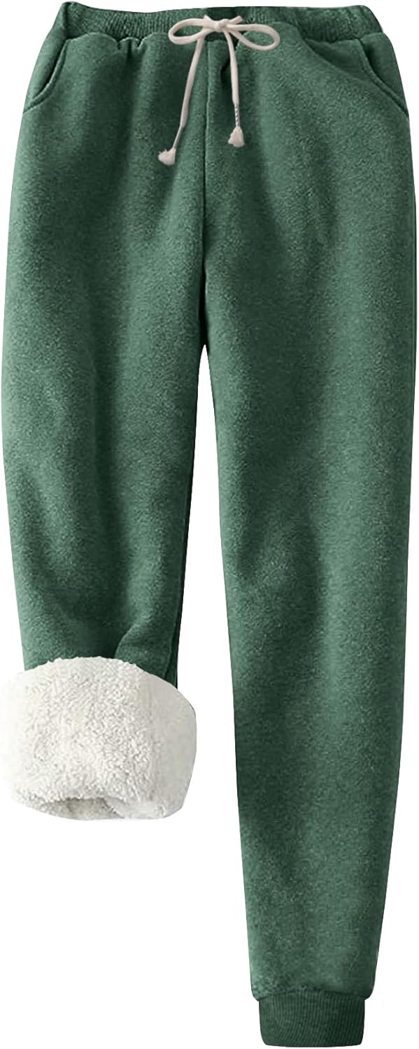 Flygo Women's Winter Warm Fleece Joggers for Cozy Comfort