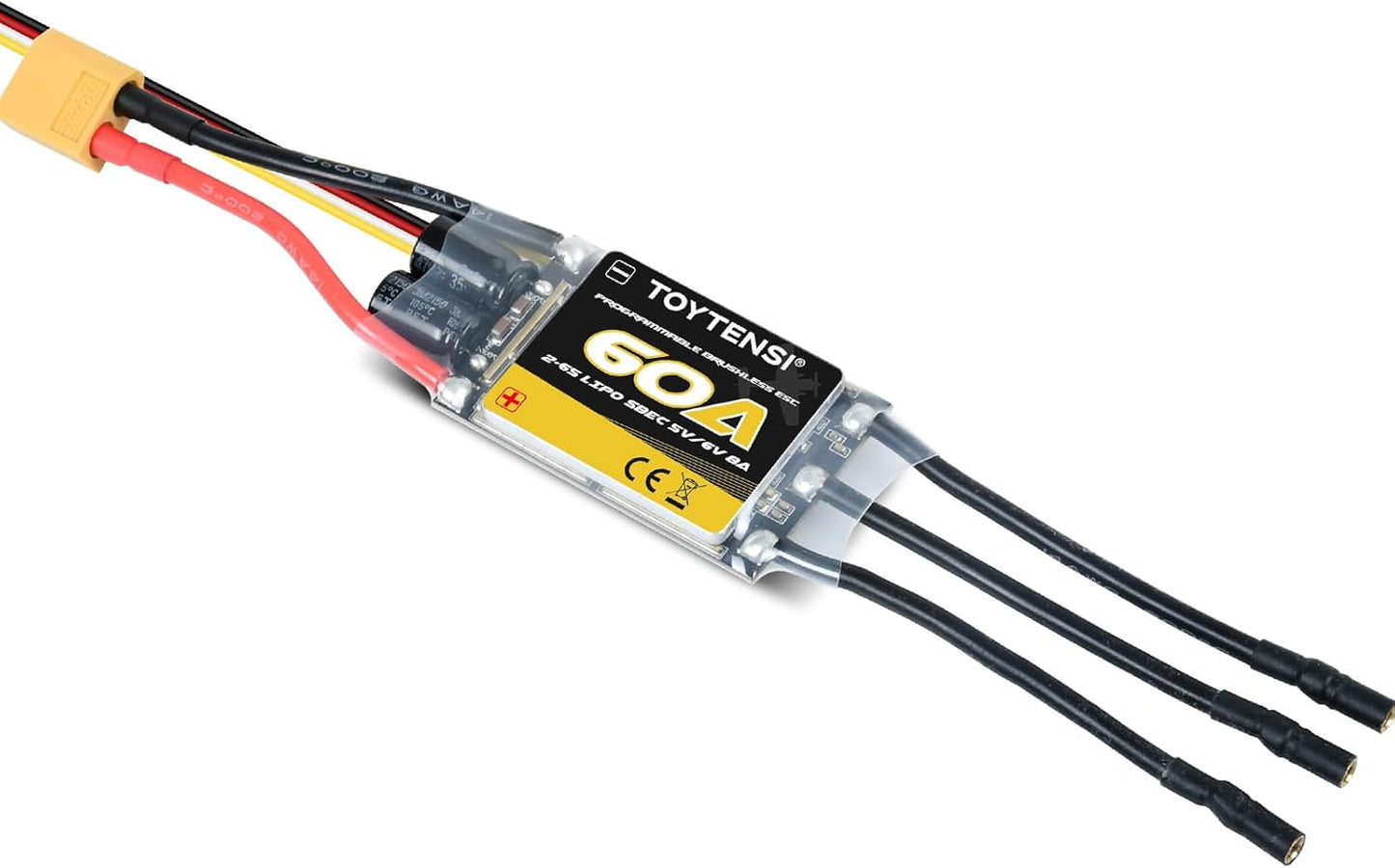 60A 2-6S RC Brushless Motor ESC with SBEC for Airplanes