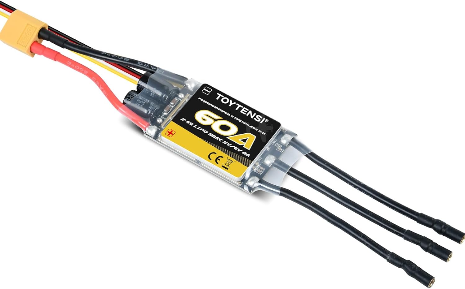 60A 2-6S RC Brushless Motor ESC with SBEC for Airplanes