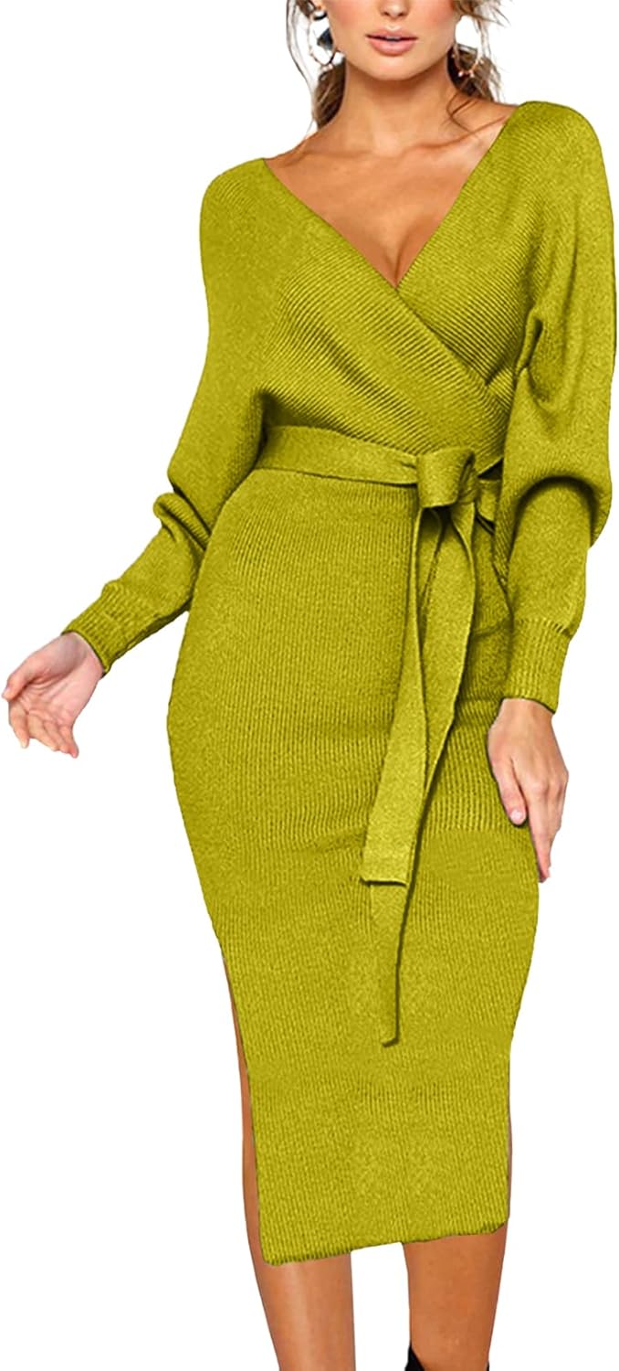 CHERFLY Women's V Neck Sweater Dress for Every Occasion