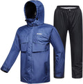 Motorcycle Rain Suit for Men Waterproof 2-Piece Packable Rainwear RS02