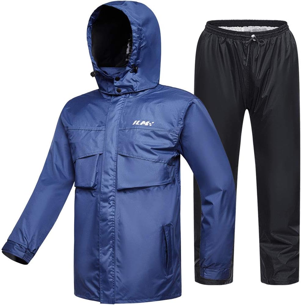 ILM Motorcycle Rain Suit Waterproof Resistant 2-Piece Set
