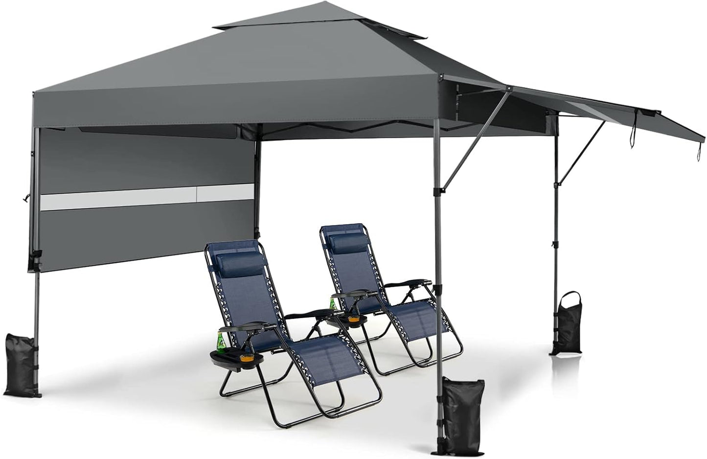 Tangkula 10x17.6 Ft Pop Up Canopy with Adjustable Awnings