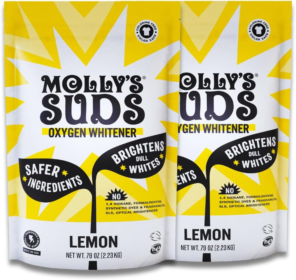 Molly's Suds Oxygen Whitener - Powerful Chlorine-Free Stain Remover