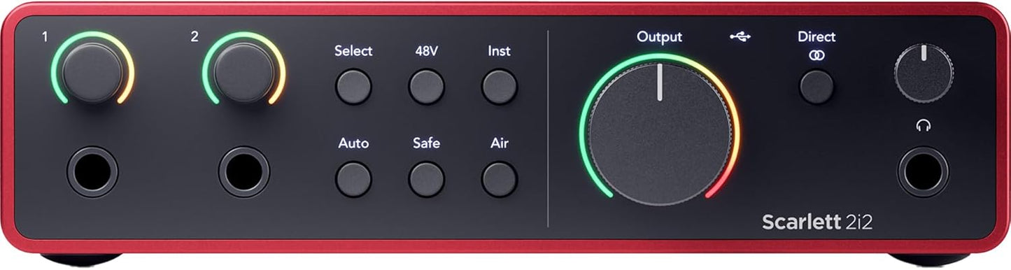 Scarlett 2i2 USB Audio Interface with Buhne XLR10 Mic Cable