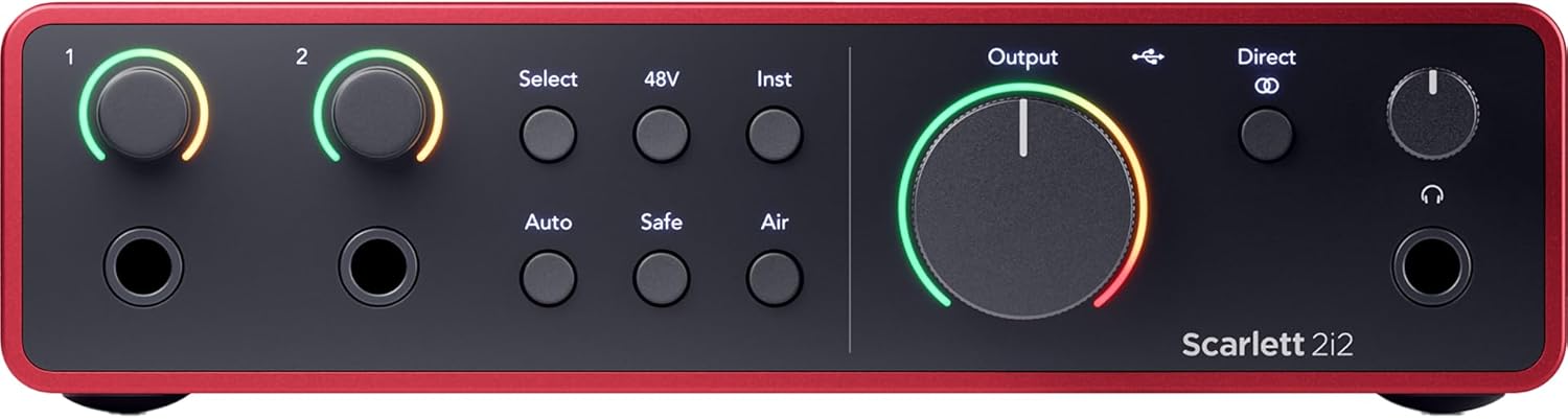 Scarlett 2i2 USB Audio Interface with Buhne XLR10 Mic Cable
