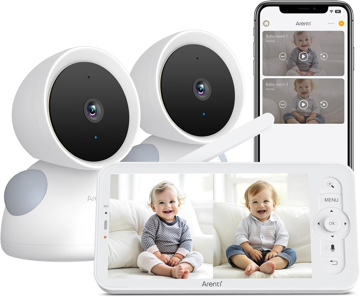 ARENTI 3MP Baby Monitor - Split Screen Display