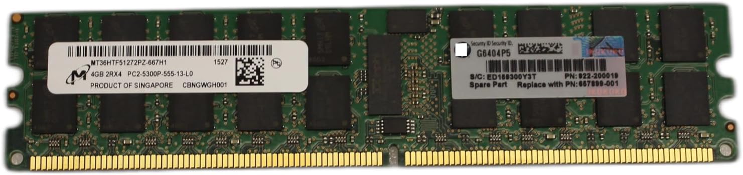 Micron MT36HTF51272PZ-667H1 4GB Server DIMM DDR2 PC5300 REG ECC