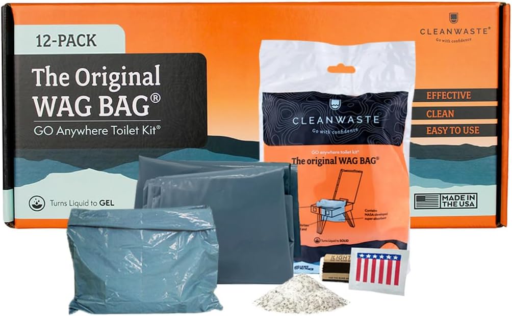 Cleanwaste WAG Bag 12 Pack - Portable Outdoor Essential