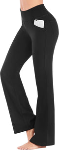 Bootcut Yoga Pants with Pockets for Women - High Waist Tummy Control