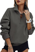 PRETTYGARDEN Fall Half Zip Sweatshirt for Women in Oversized Fit