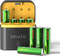 Rechargeable AA Lithium Batteries with Fast Charger - Long Lasting